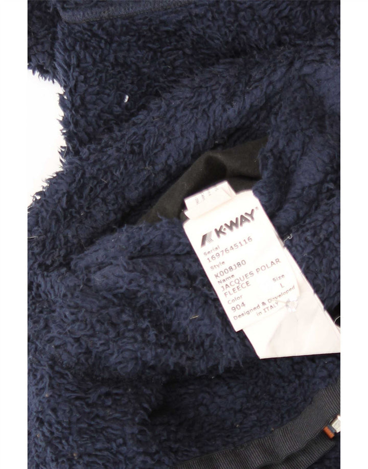 K-Way Herre Hætte Vendbar Fleecejakke UK 40 Large Navy Blue Polyester