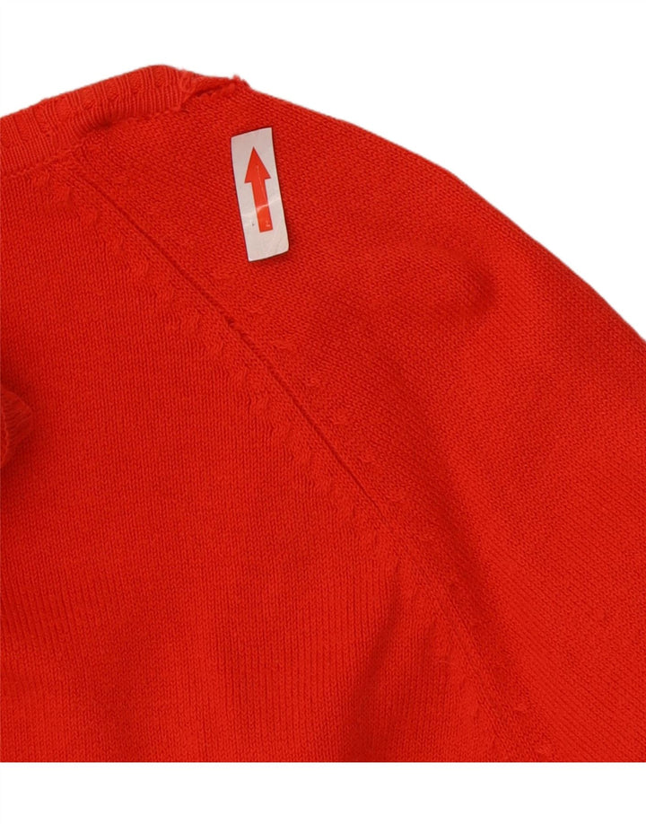 Zara Dame Cardigan Sweater UK 12 Medium Rød Bomuld