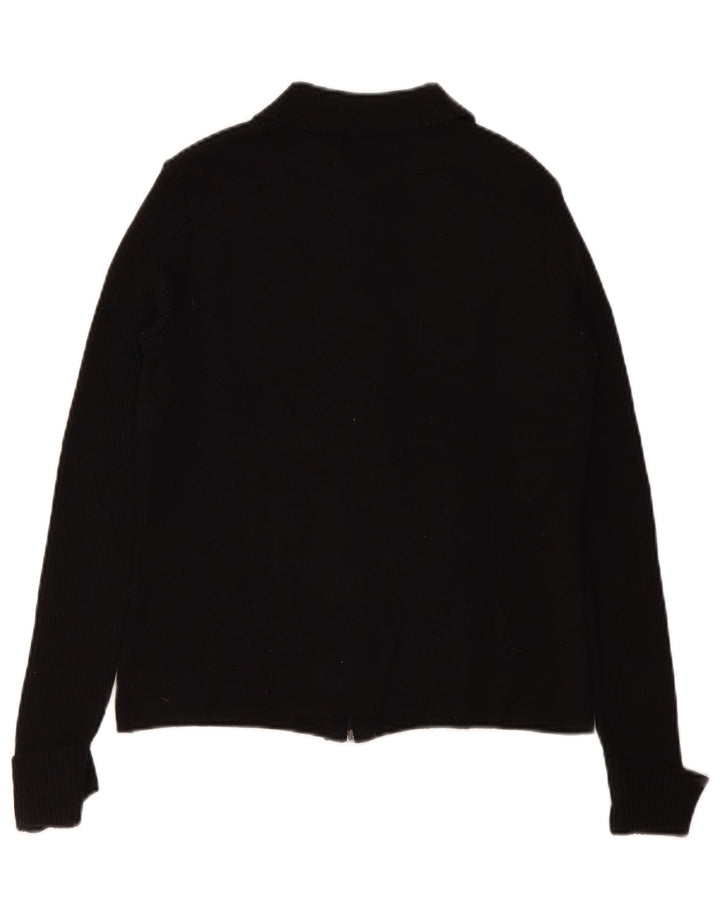 Zara Dame Cardigan Sweater UK 12 Medium Sort Uld