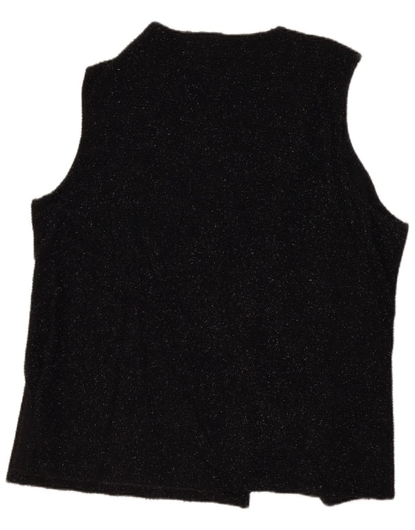 Primavera Firenze Dame ærmeløs cardigan sweater IT 53 2XL Sort
