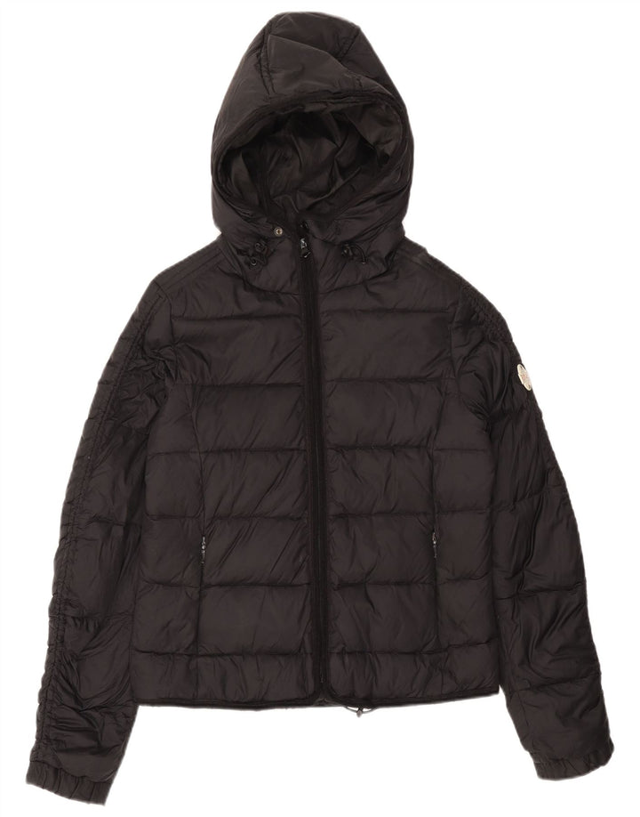 Replay Dame hættepolstret jakke UK 12 Medium Black