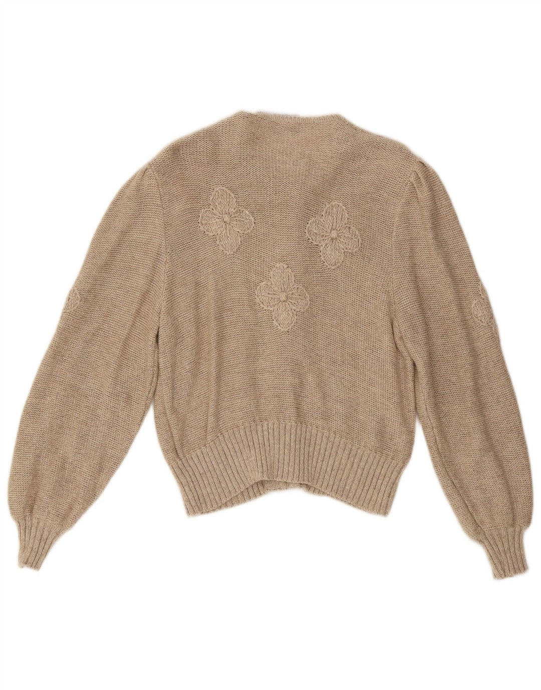 Stapf Dame Cardigan Sweater UK 12 Medium Beige Floral