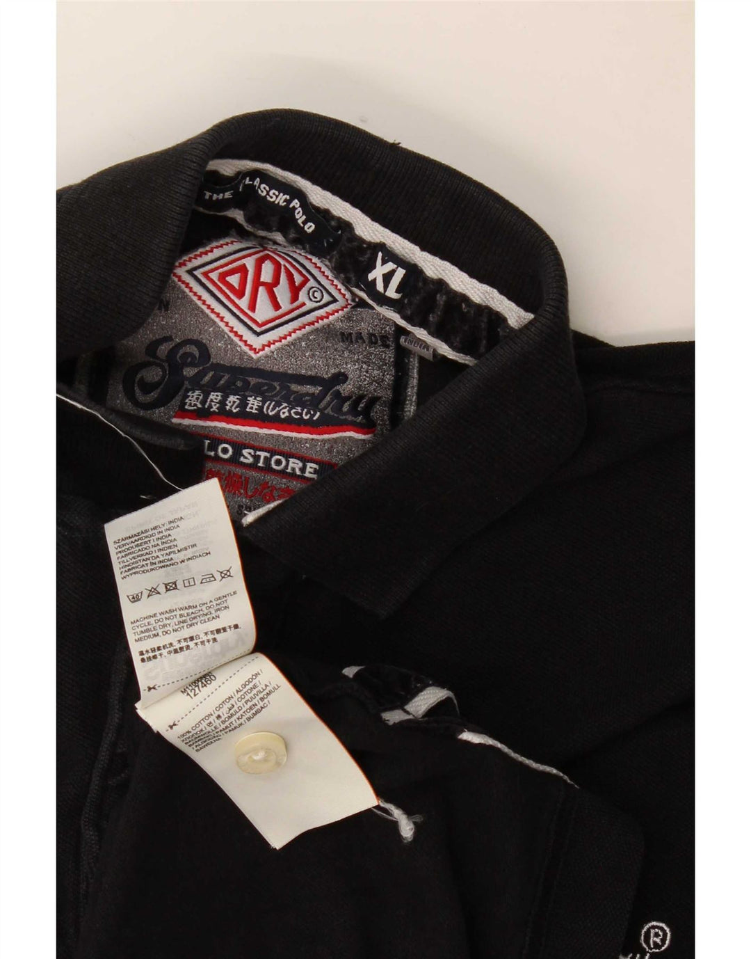 Superdry herre poloshirt XL sort bomuld