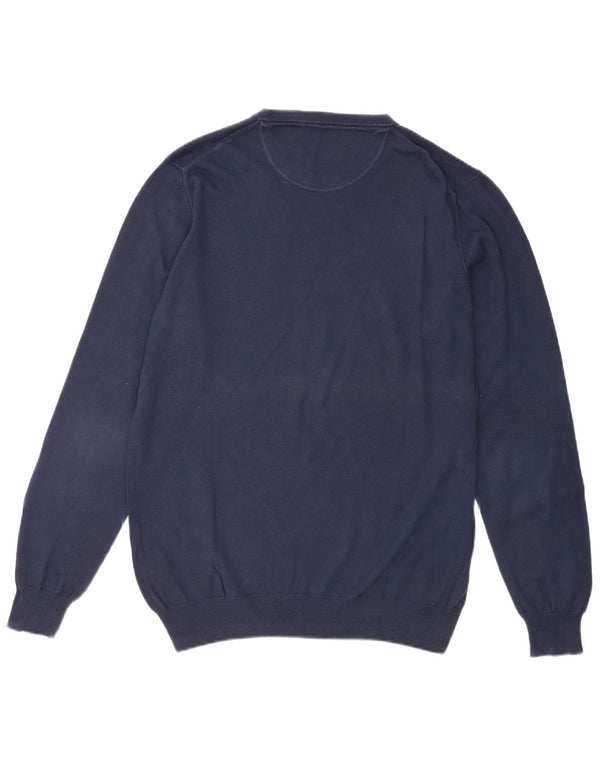 TRUSSARDI Herre sweater med rund hals, medium marineblå bomuld