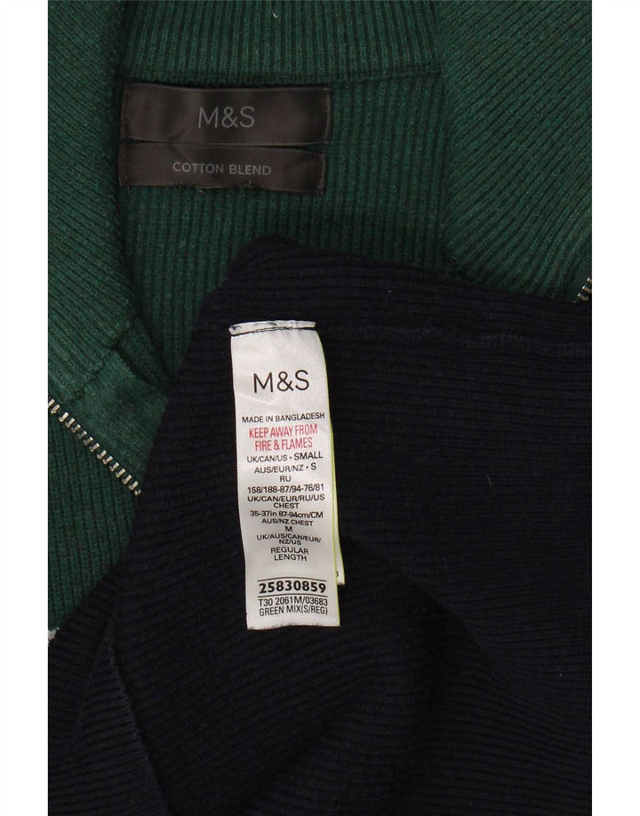 Marks & Spencer Herre sweater med lynlåshals, lille marineblå farveblok