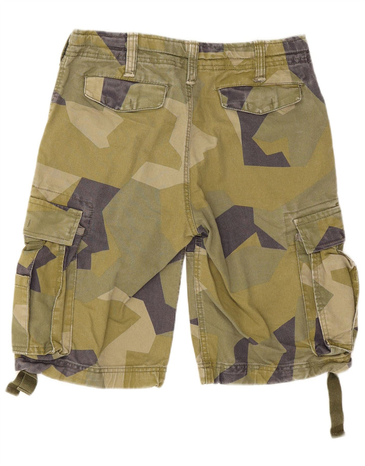 Brandit Herre Cargo Shorts Små W28 Khaki Camouflage Bomuld