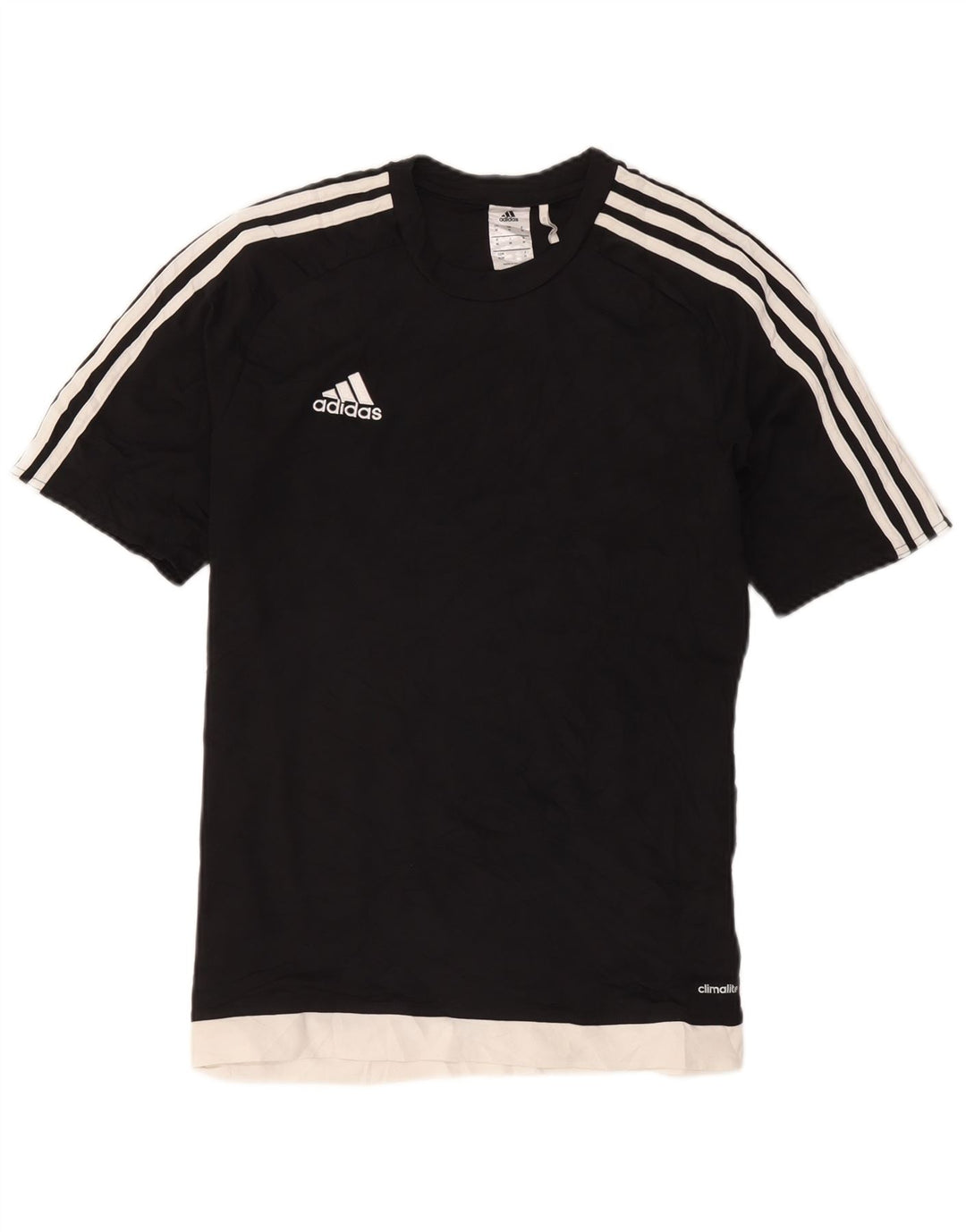 Adidas Herre Climalite T-Shirt Top Medium Sort Colourblock Polyester