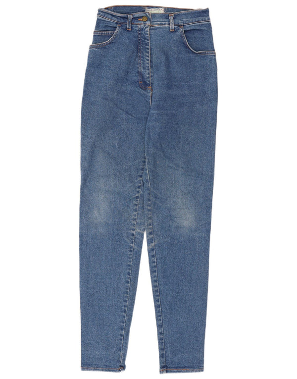 Vintage kvinders højtaljede skinny jeans W26 L30 blå bomuld