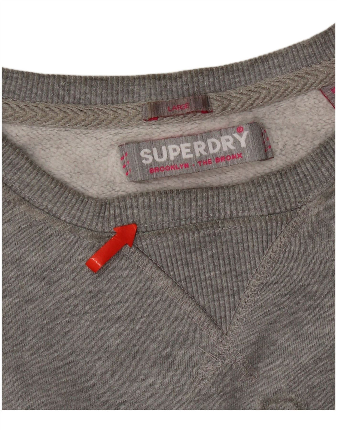 Superdry Womens Grafisk Oversized Sweatshirt Jumper UK 16 Stor Grå Bomuld