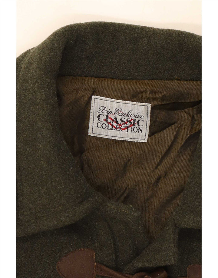 Vintage Herre Duffel Coat UK 38 Medium Khaki Wool
