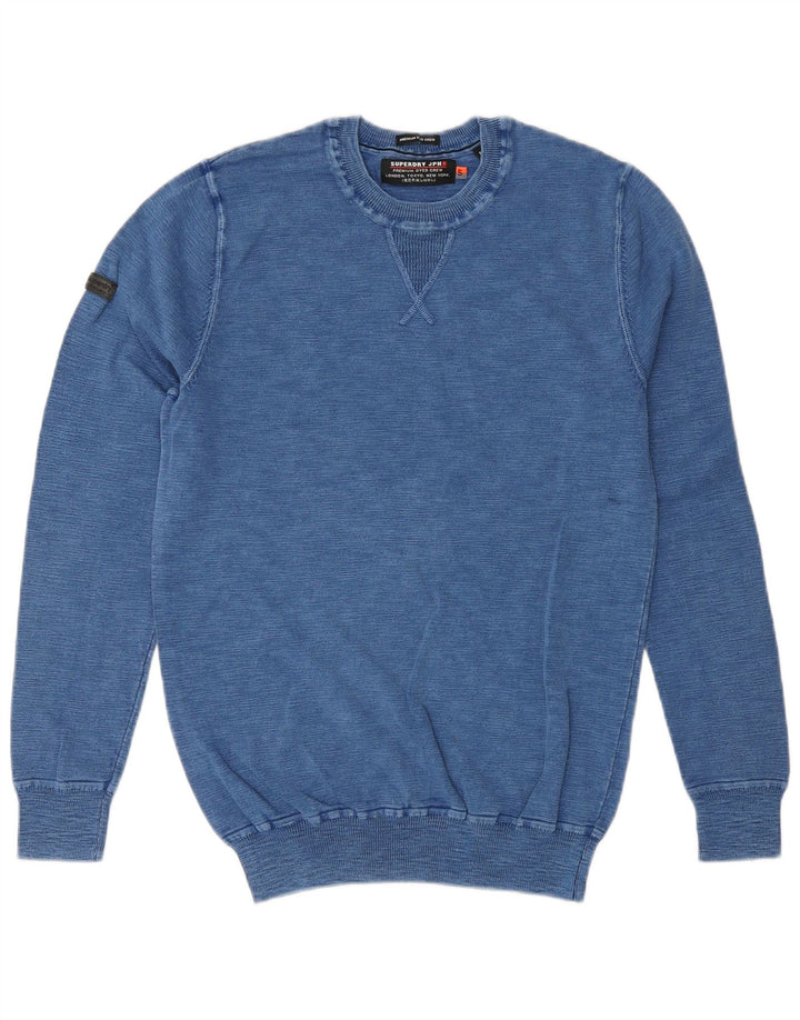 SUPERDRY Dame sweater med rund hals DK 10 Lille blå bomuld