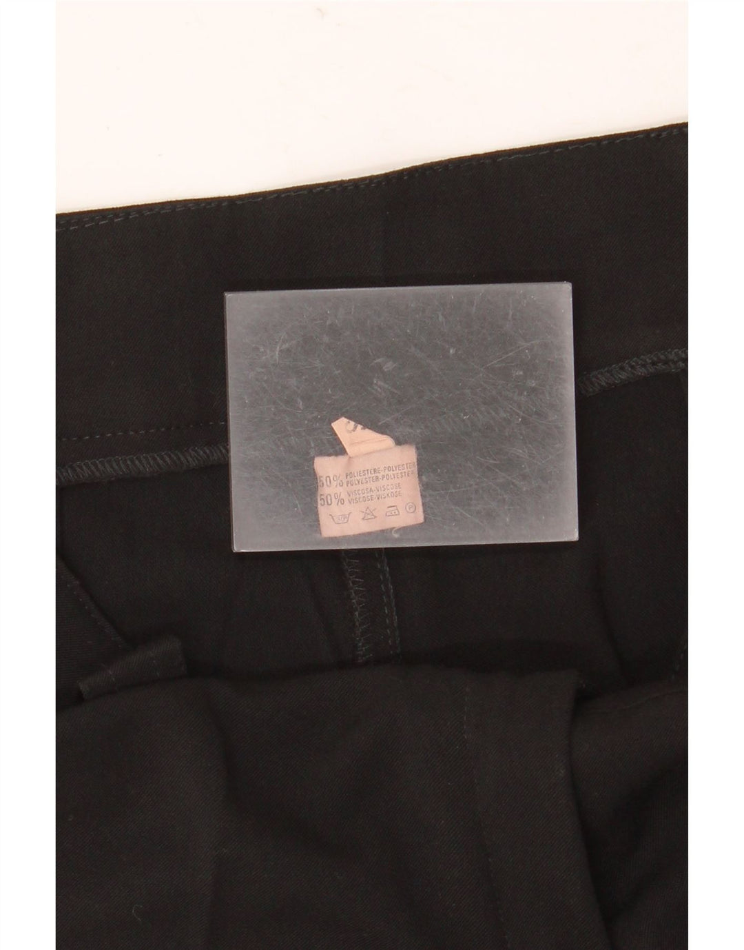 VINTAGE lige jakkesæt til kvinder Small W27 L32 sort polyester