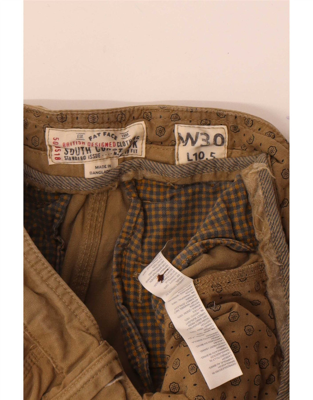 Fat Face Herre Chino Shorts W30 Medium Beige Bomuld