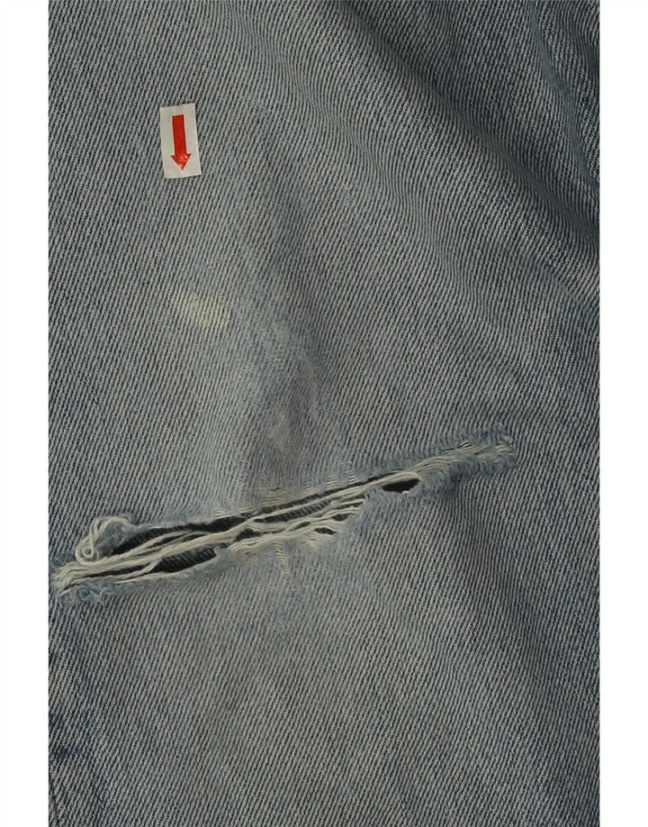 Levi's Herre 501 Distressed Straight Jeans W32 L27 Blå Bomuld