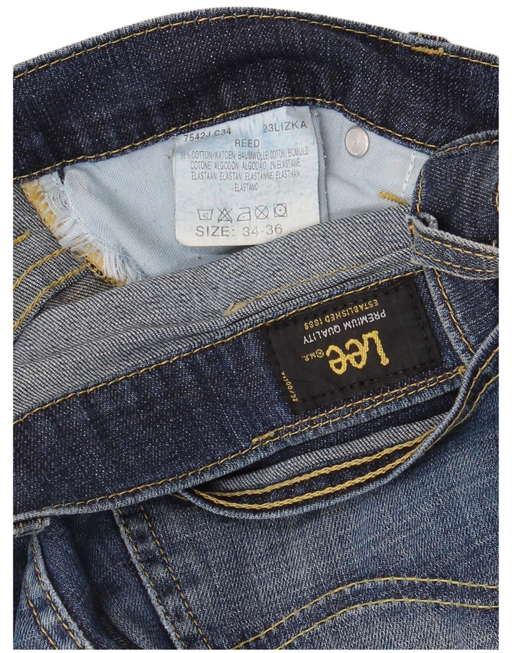 LEE Herre REED Straight Jeans W34 L31 Marineblå Bomuld
