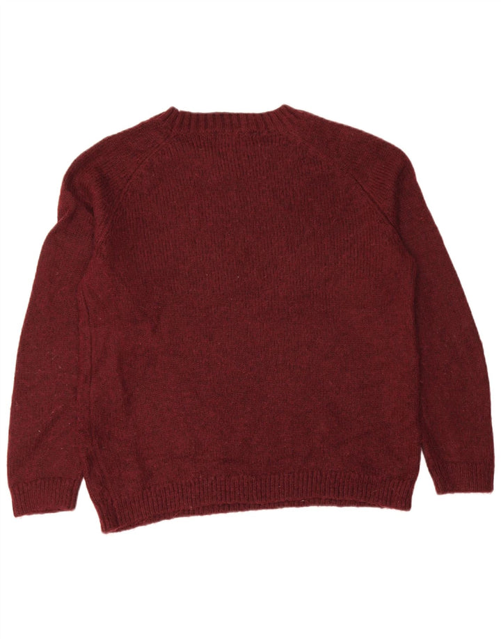 MARKS & SPENCER Dame Boat Neck Jumper Sweater UK 10 Small Burgundy