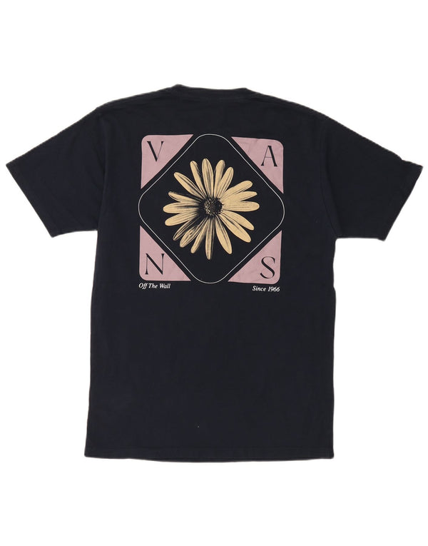 Vans Mens Classic Fit Graphic T-Shirt Top Medium Navy Blue Cotton