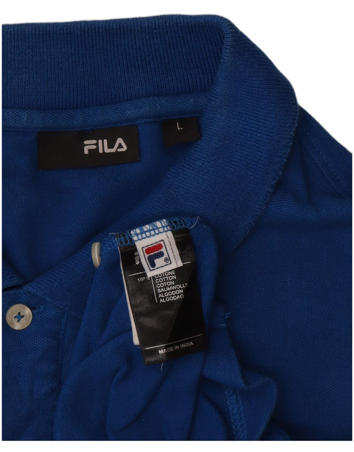 Fila Herre Polo Shirt Stor Blå Bomuld