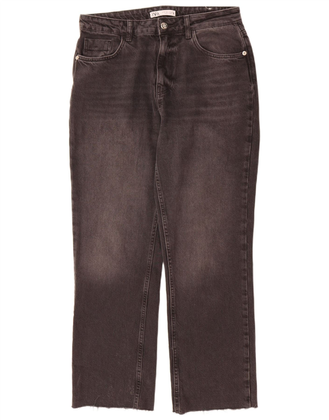 Zara Dame Straight Jeans EU 40 Medium W30 L29 Grå Bomuld