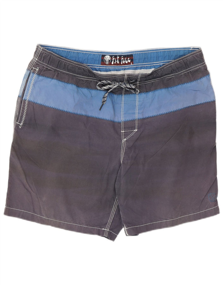 FAT FACE Badeshorts til mænd, store grå farveblokke bomuld