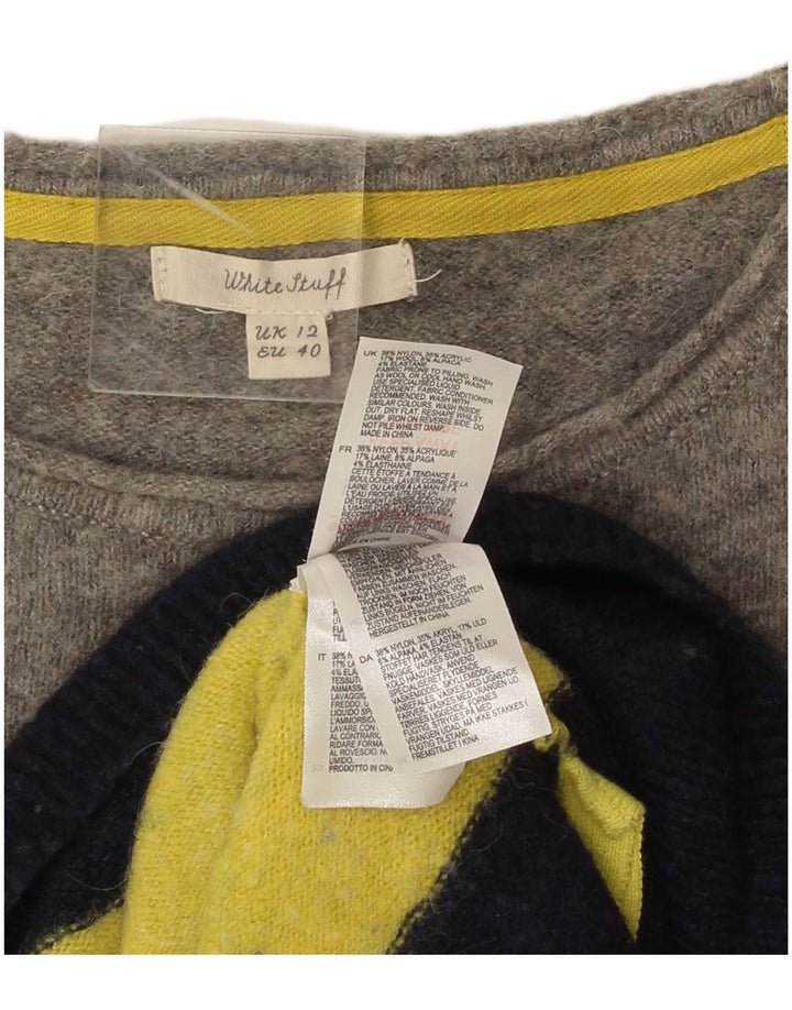 White Stuff Womens Boat Neck Jumper Sweater UK 12 Medium Multicolored