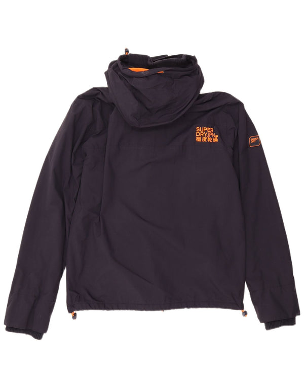 SUPERDRY Windbreaker-jakke med hætte til mænd UK 40 Stor marineblå polyester