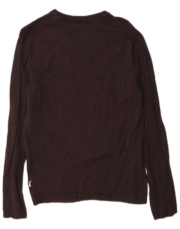 Jack & Jones Herre Core Regular Fit Boat Neck Jumper Sweater Medium Burgundy