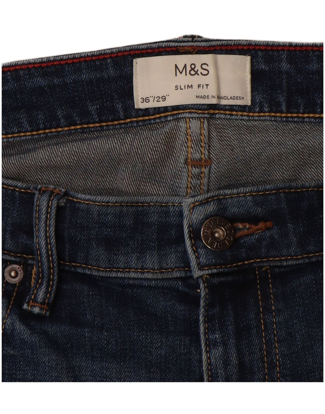Marks & Spencer Herre Slim Jeans W36 L29 Blå Bomuld