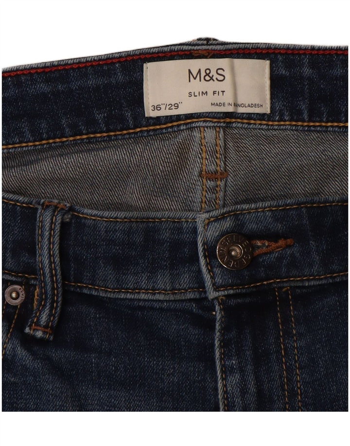 Marks & Spencer Herre Slim Jeans W36 L29 Blå Bomuld