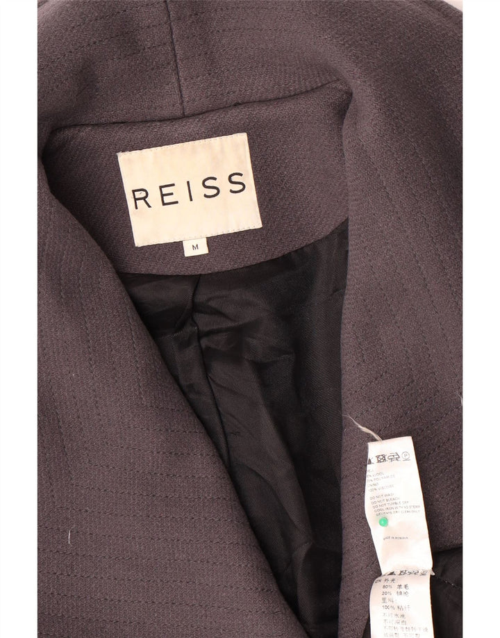 Reiss Dame Overfrakke UK 14 Medium Grey Uld