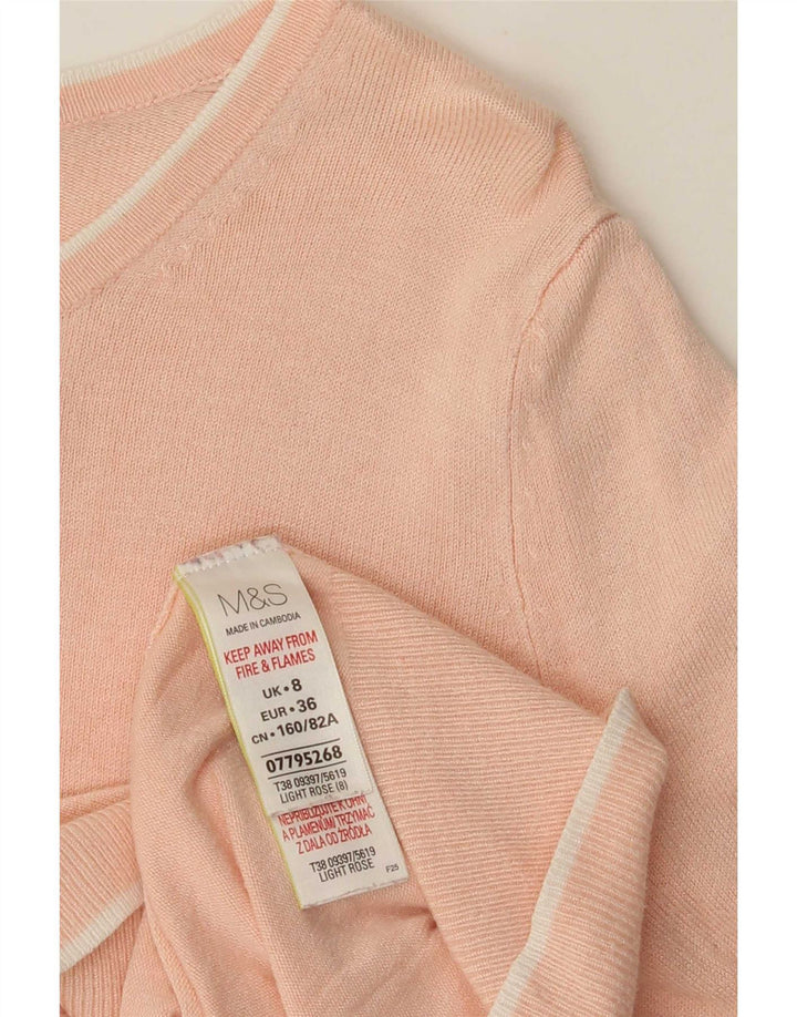 Marks & Spencer Dame Cardigan Sweater UK 8 Small Pink Viscose