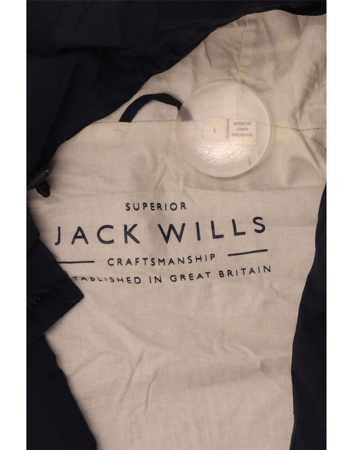Jack Wills Regnjakke med hætte til mænd UK 40 Stor marineblå bomuld
