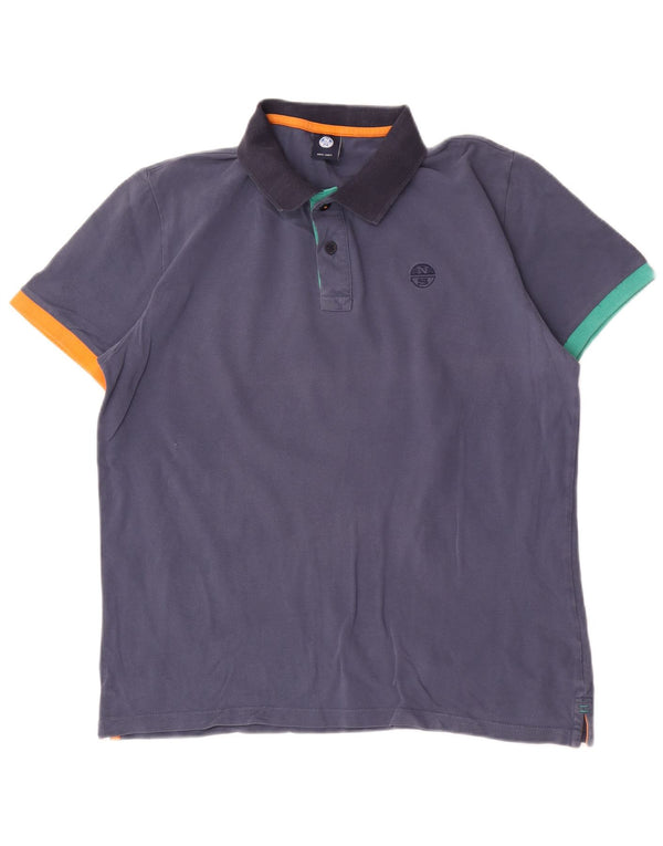 North Sails Herre poloshirt Medium Marineblå Colourblock Bomuld