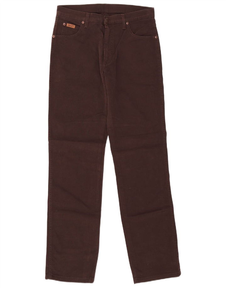 Wrangler Herre Texas Stretch Straight Jeans W32 L34 Brun Bomuld