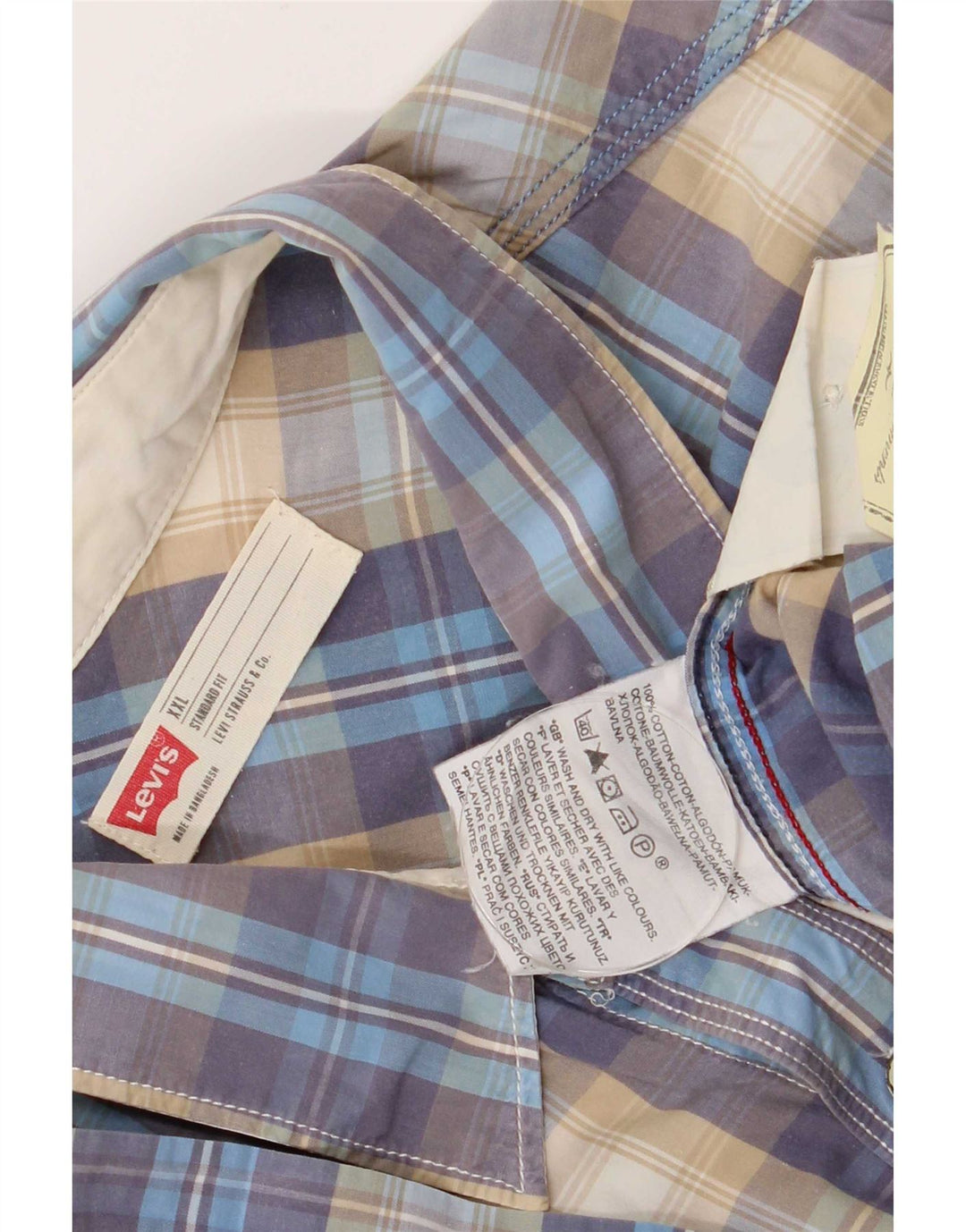 Levi's Kortærmet Herre skjorte i standard pasform 2XL blå ternet bomuld