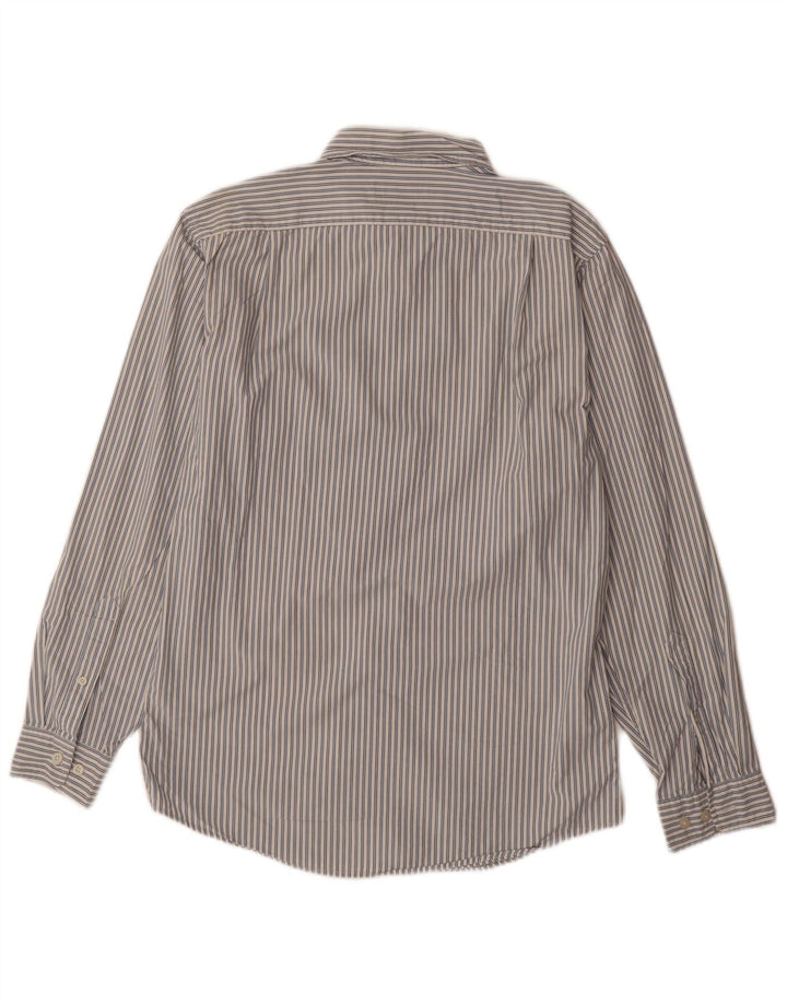 EDDIE BAUER Herre Classic Fit skjorte lille blå nålestribet bomuld