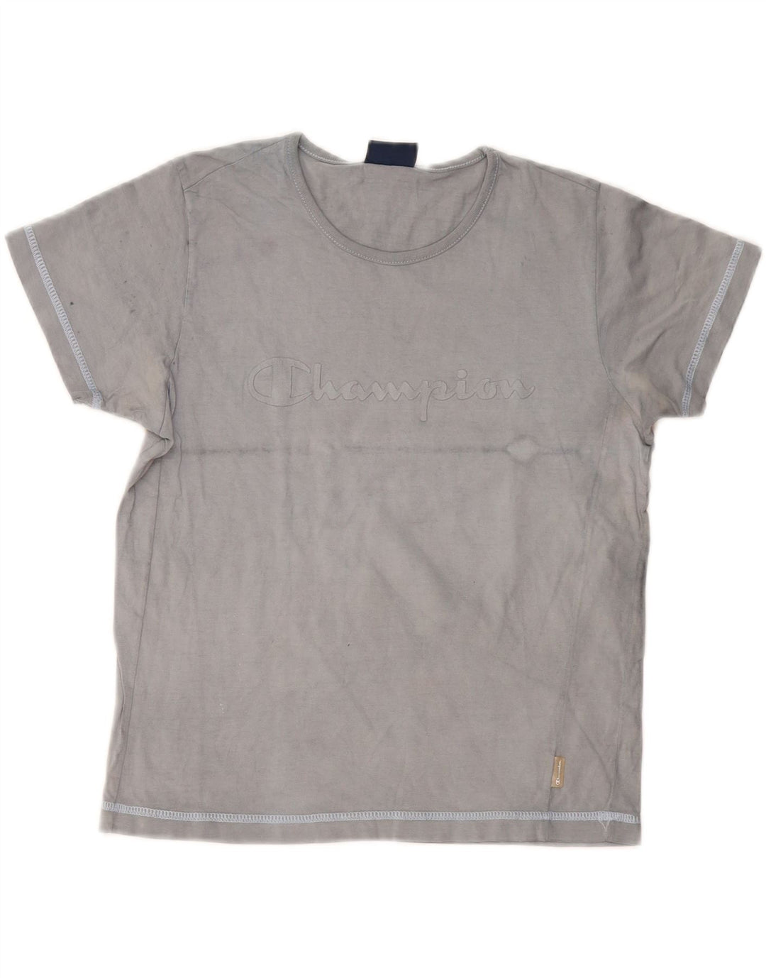 CHAMPION Kvinder grafisk T-shirt top UK 10 Lille marineblå bomuld