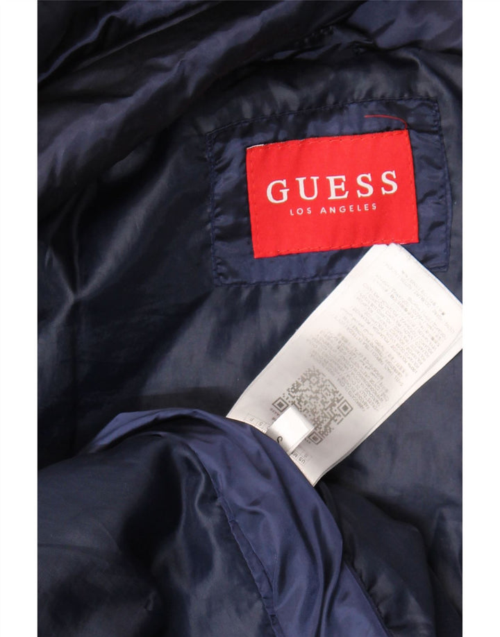 Guess Womens Oversized hættepolstret frakke UK 10 Lille marineblå polyamid