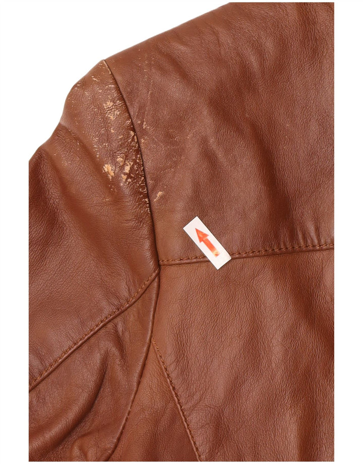 Vintage herre 3-knaps læder blazerjakke UK 40 Stor brunt læder