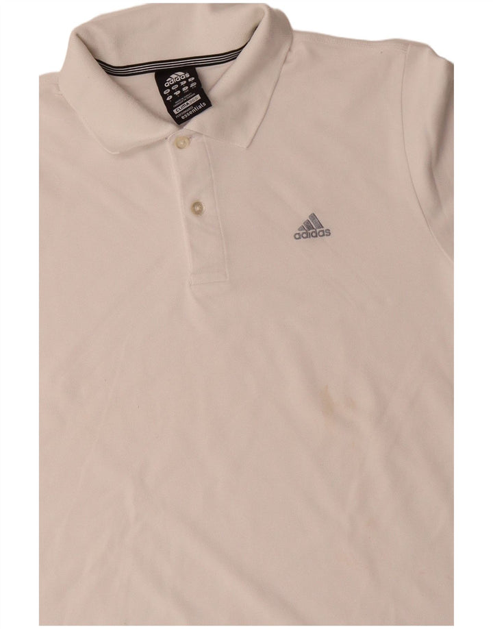 ADIDAS Mens Clima 365 Polo Shirt Large White Cotton