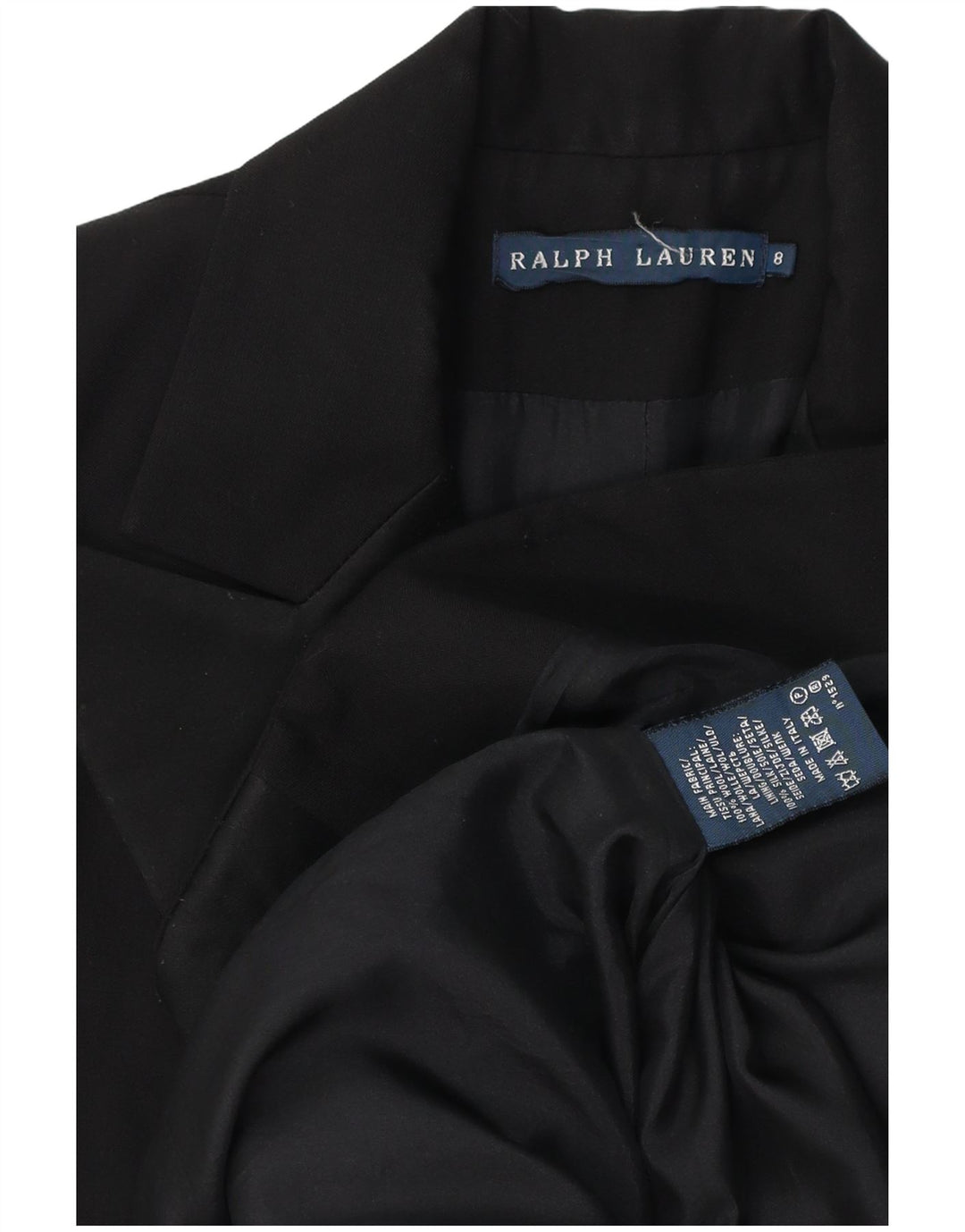 Ralph Lauren Dame 1-knap blazerjakke US 8 Medium Sort Uld