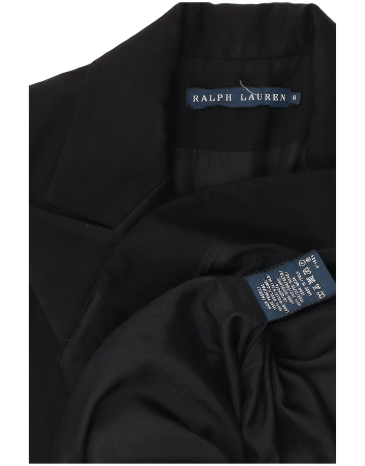 Ralph Lauren Dame 1-knap blazerjakke US 8 Medium Sort Uld
