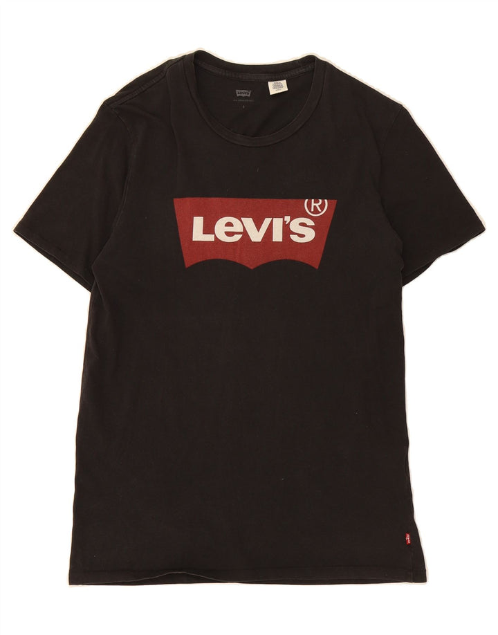 LEVI'S Mens Graphic T-Shirt Top Small Black Vintage Levi's and Second-Hand Levi's from Messina Hembry 