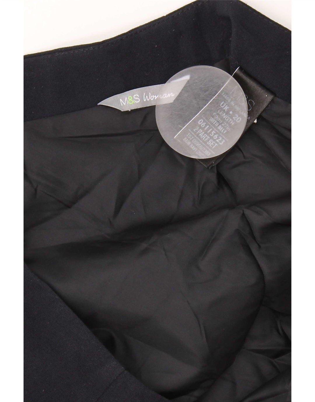 Marks & Spencer Pencil Nederdel til kvinder UK 20 2XL W38 Marineblå polyester