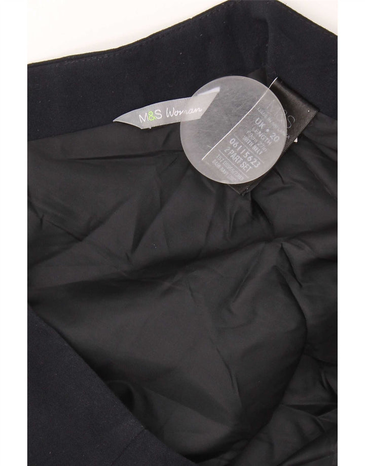 Marks & Spencer Pencil Nederdel til kvinder UK 20 2XL W38 Marineblå polyester