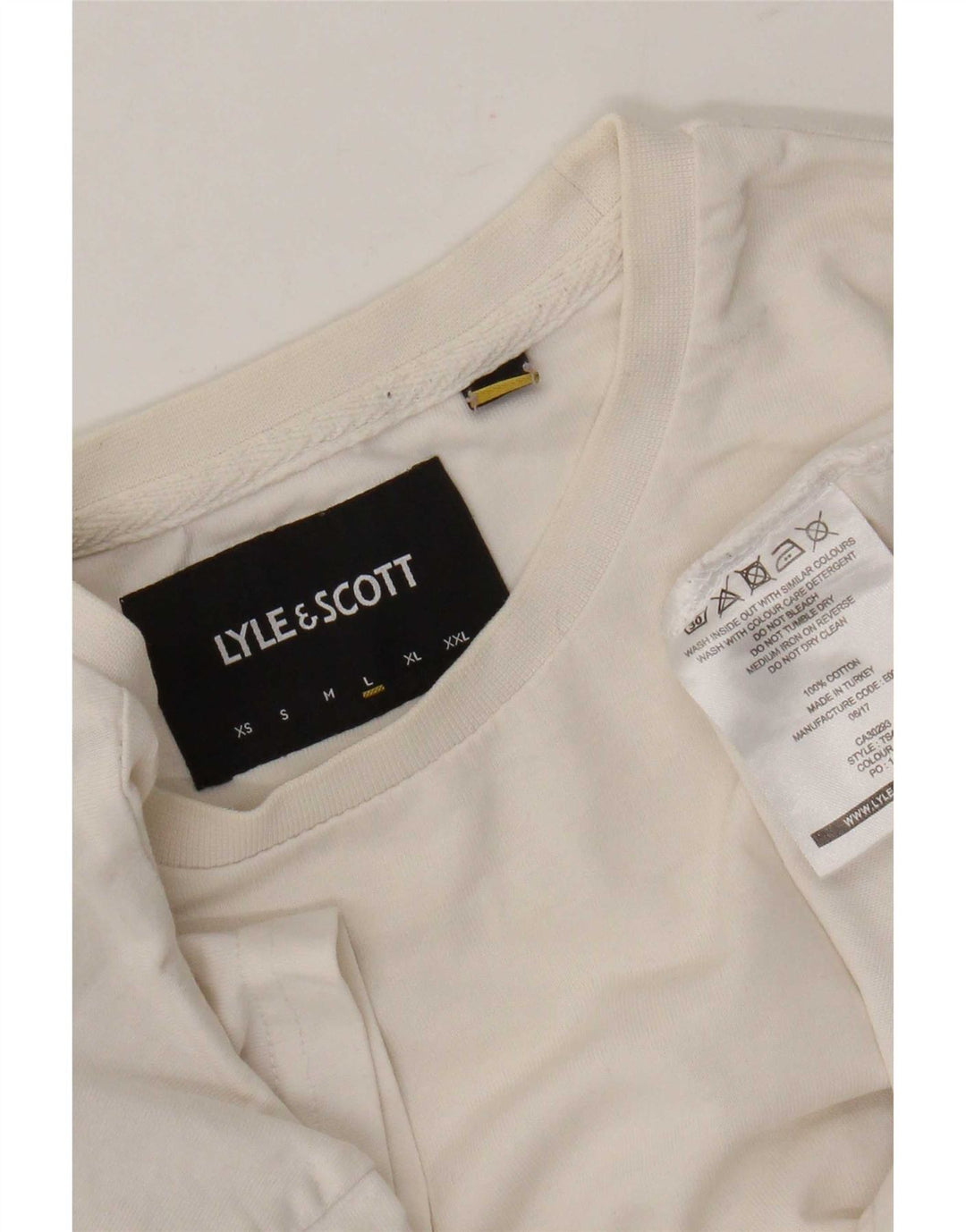 Lyle & Scott Herre kortærmet T-shirt Top Stor hvid bomuld