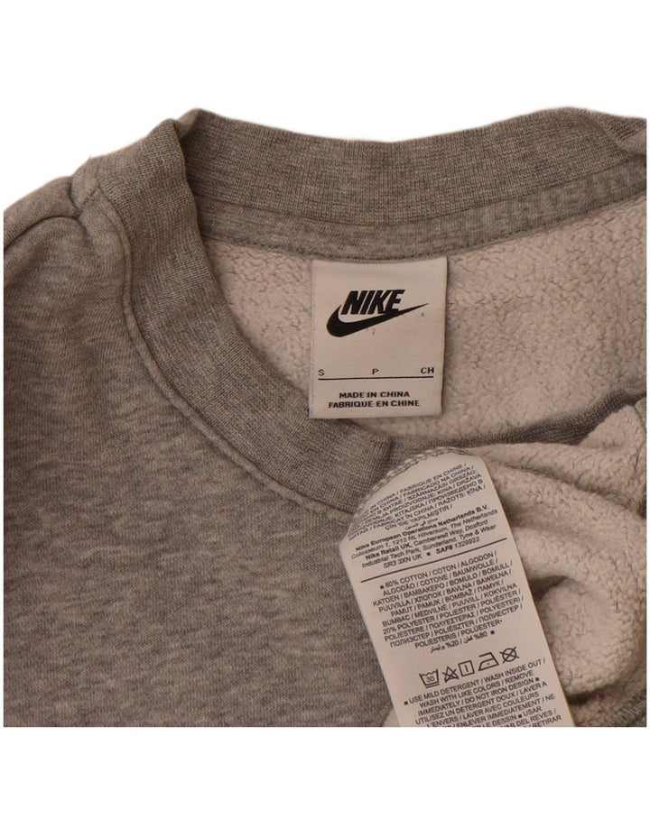 Nike grafisk sweatshirt til mænd, lille grå flækket bomuld