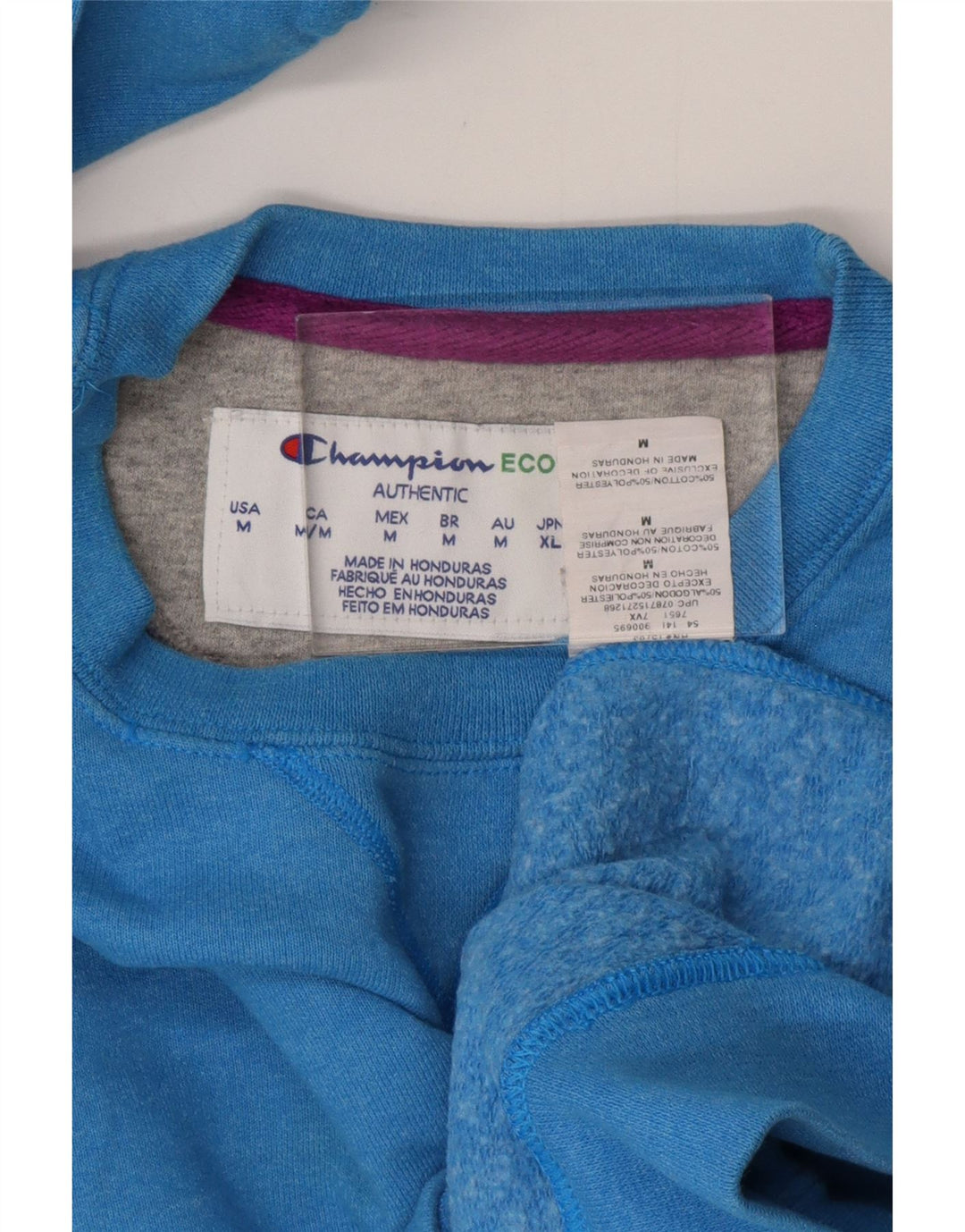 CHAMPION Dame Sweatshirt Jumper UK 14 Medium Blue Bomuld