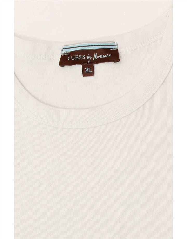 Guess By Marciano Herre grafisk T-shirt top XL Hvid