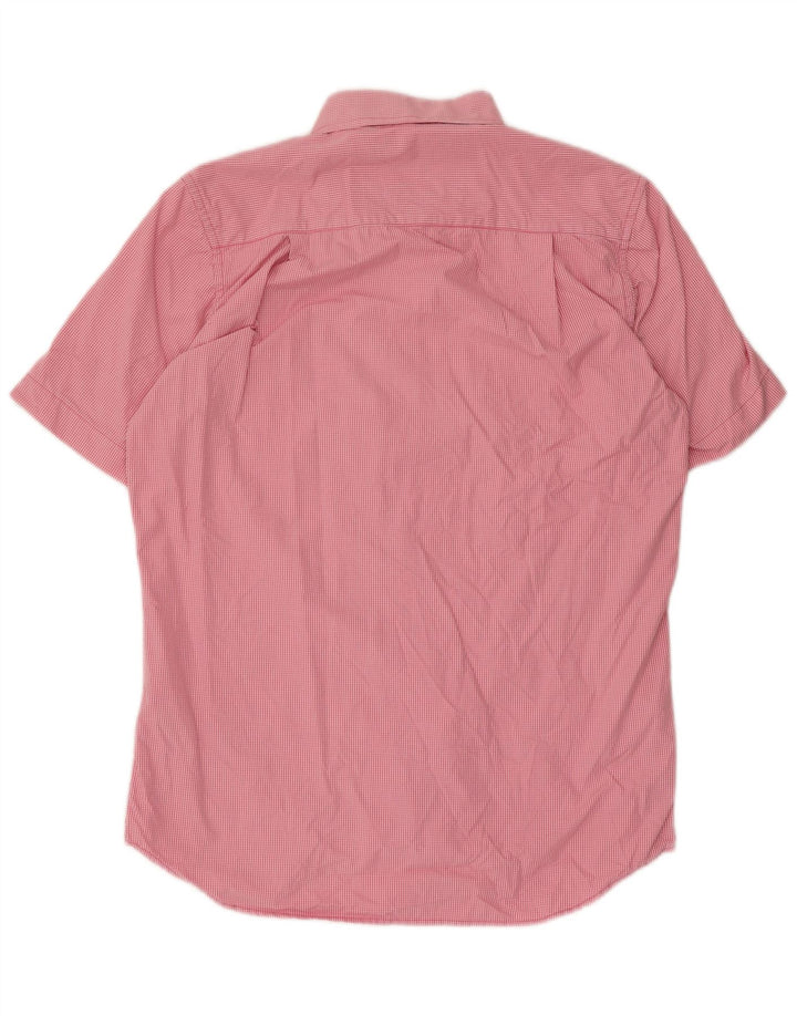 Superdry Kortærmet Herreskjorte Stor Pink Ternet Bomuld
